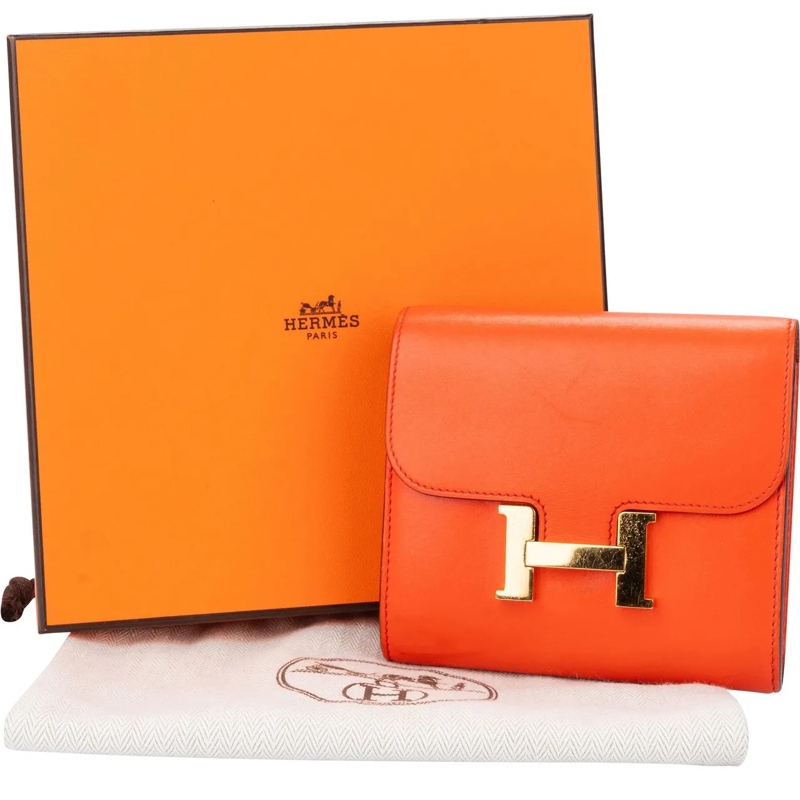 Hermès Geldbörse Hermes Constance Compact Orange Poppy Wallet orange