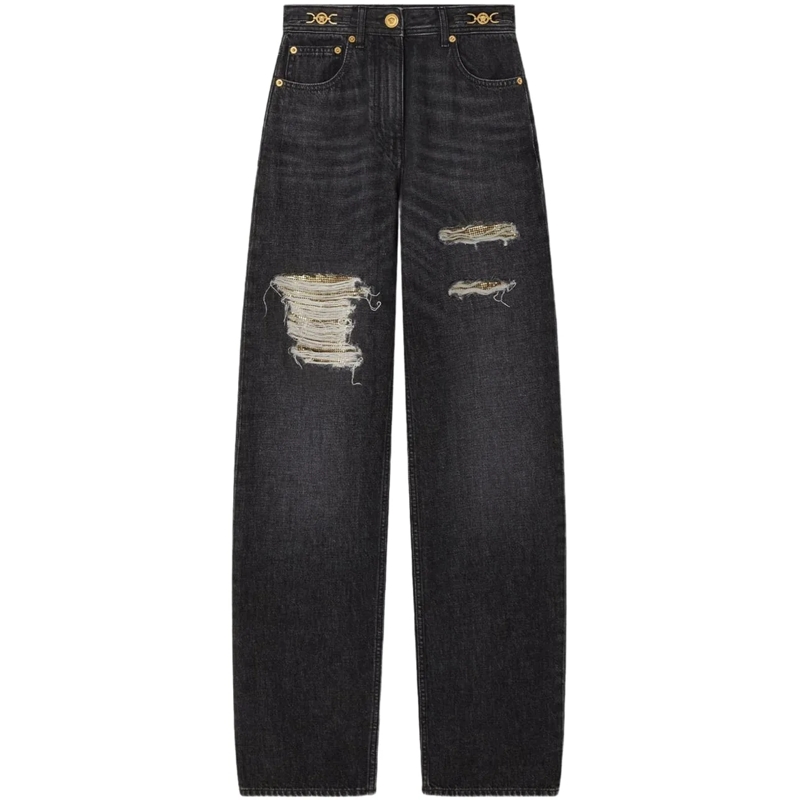 Versace Jeans mit geradem Bein Jeans Black schwarz