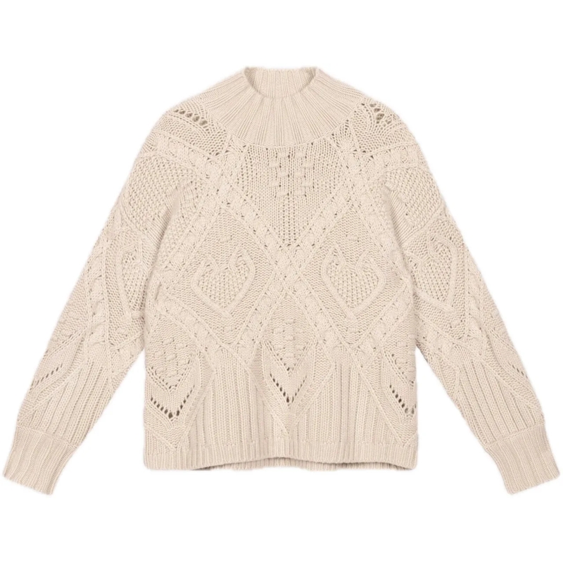 REPEAT CASHMERE  Chunky cable knit beige
