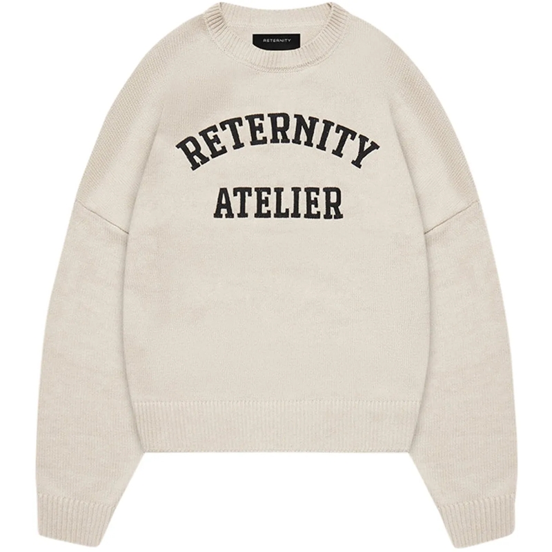 RETERNITY Pullover Maglione Knit evenie Logo Crema mehrfarbig