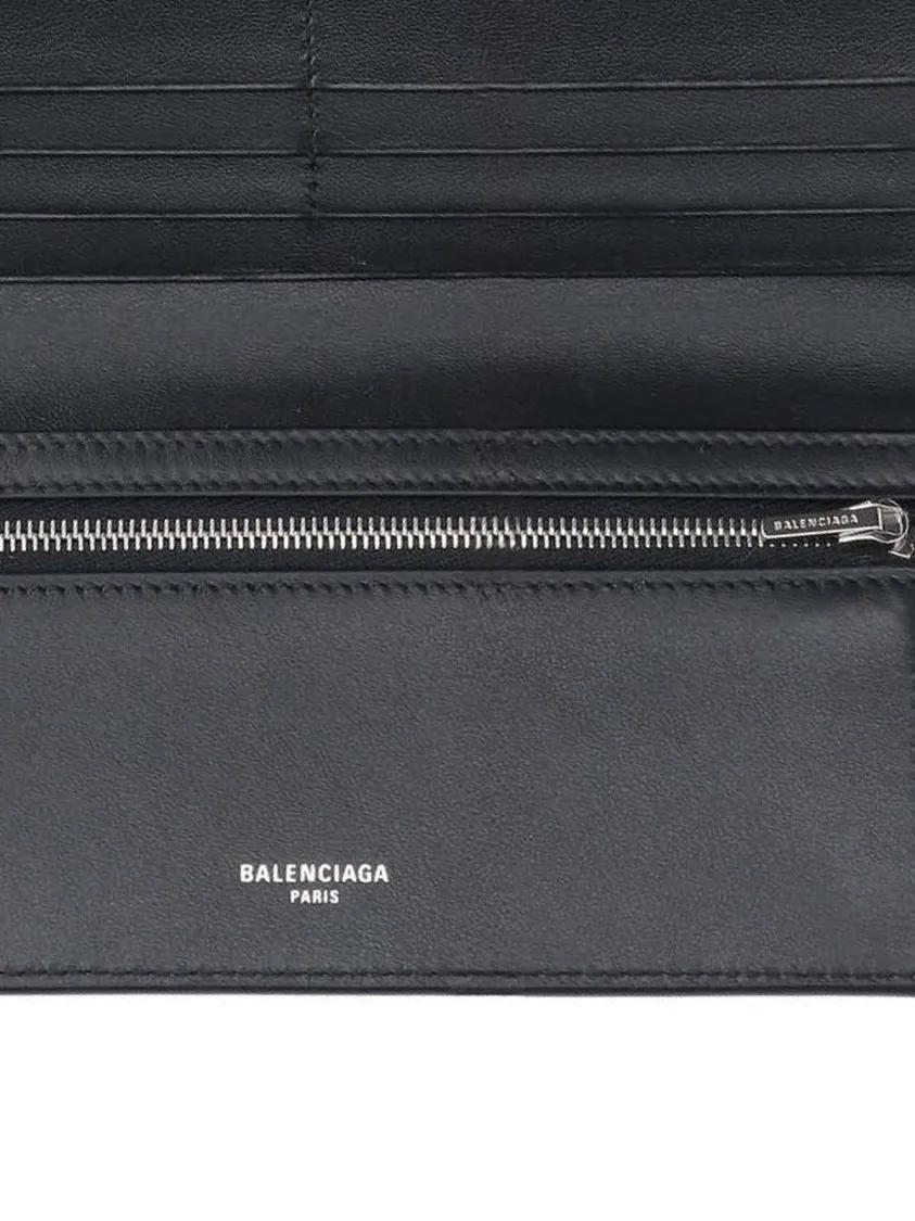 Thumbnail - Balenciaga Portemonnaies - Long Black Wallet With Textured Finish - Gr. unisize - in Schwarz - für Damen