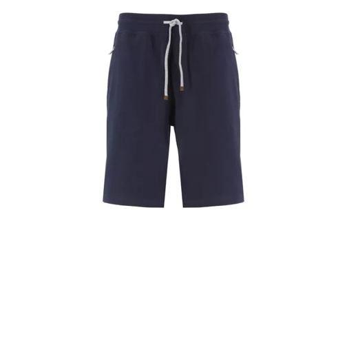 Brunello Cucinelli Cotton Bermuda Shorts Blue 