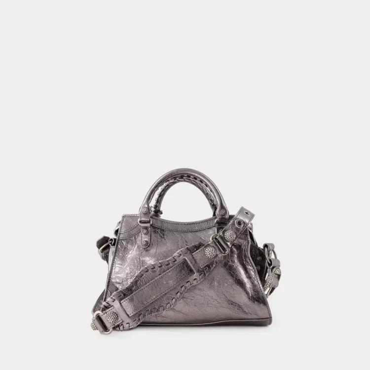 Balenciaga Shoppers Neo Cagole Xs Bag Leather Silver in zilver
