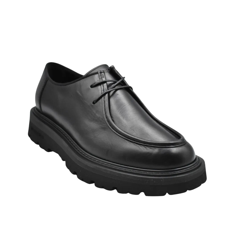 Woolrich Schnürschuhe Black Leather Lace-Up Shoes Black