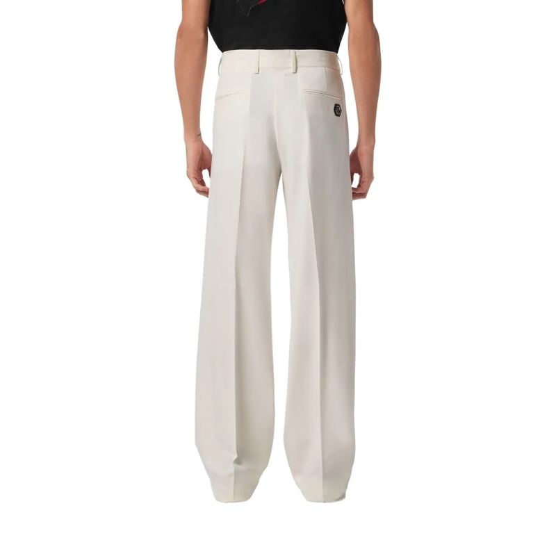 Philipp Plein Hose Hose Mit Weitem Bein weiss(Image 4)