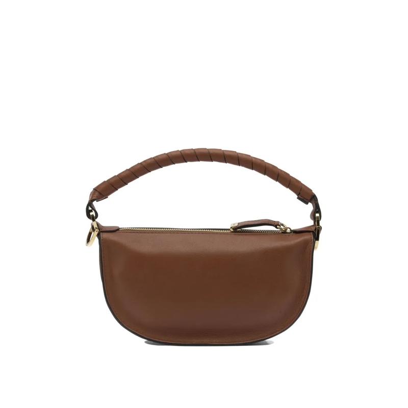 Chloé Schultertasche Compact Shoulder Bag With Saddle Stitching Brown(Image 3)