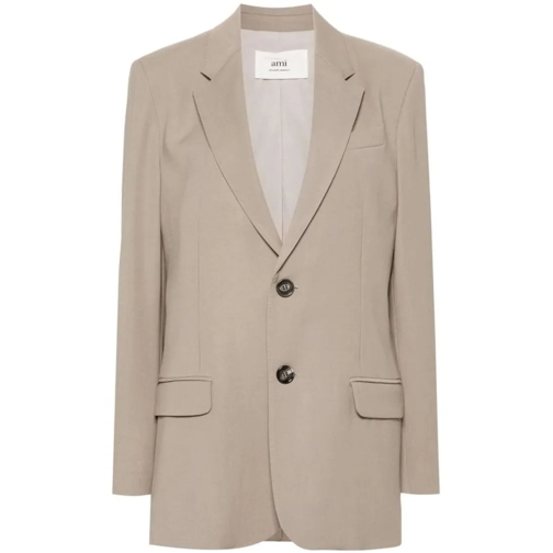 AMI Paris Blazer Taupe Brown Single-Breasted Blazer Brown