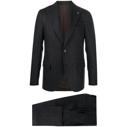 Lardini Anzugkombinationen Blue Wool Blend Dress Suit Black