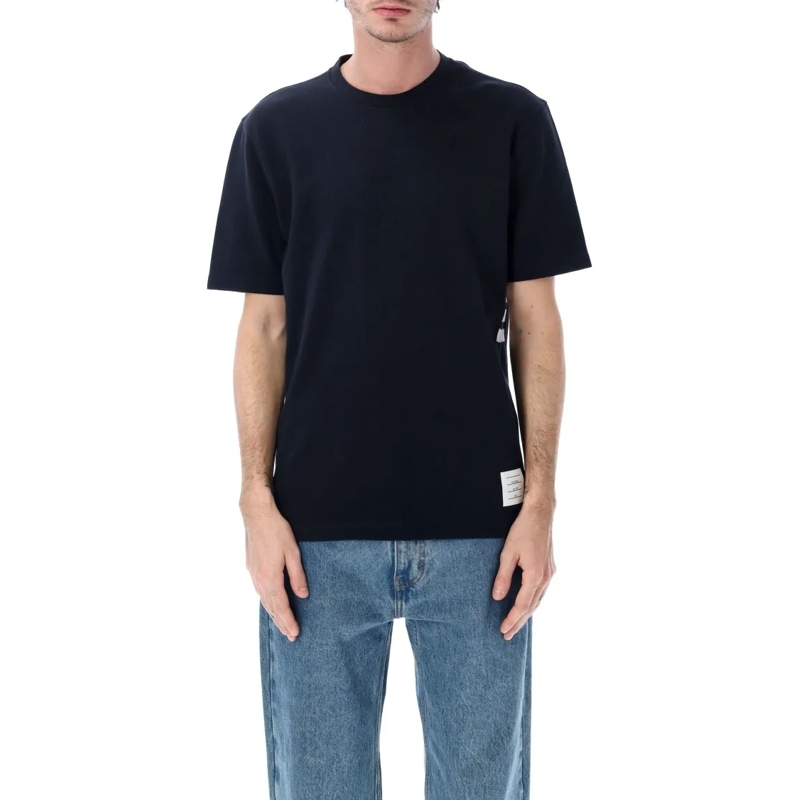 Thom Browne T-shirt Piqué 4-Bar Tee Black
