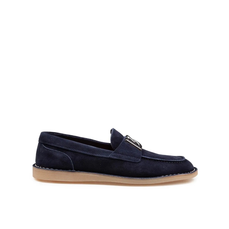 Dolce&Gabbana Loafer Blue Suede Moccasins Blue