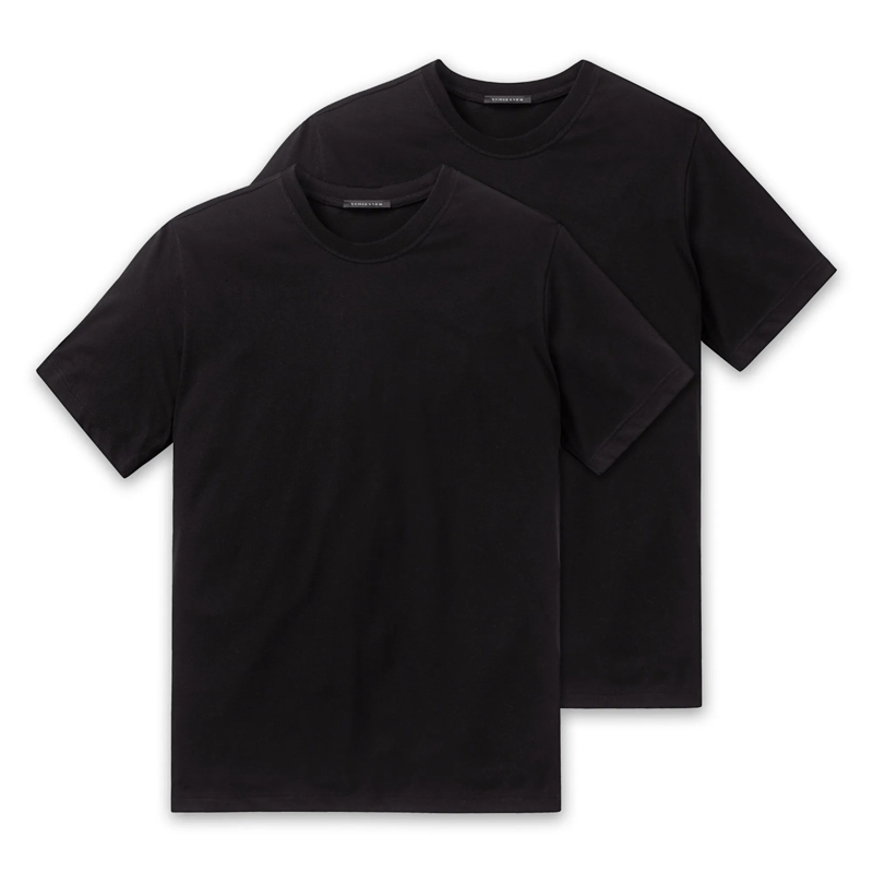SCHIESSER  American T-Shirt 2er Pack schwarz