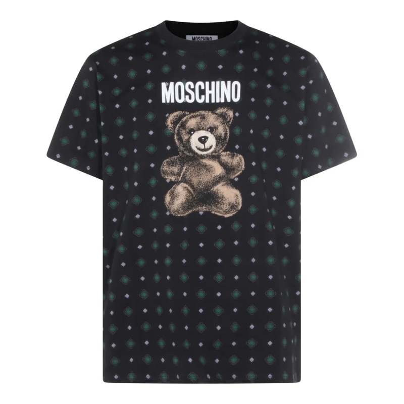 Moschino T-Shirt Cotton T-Shirt With Graphic Teddy Bear Design Black