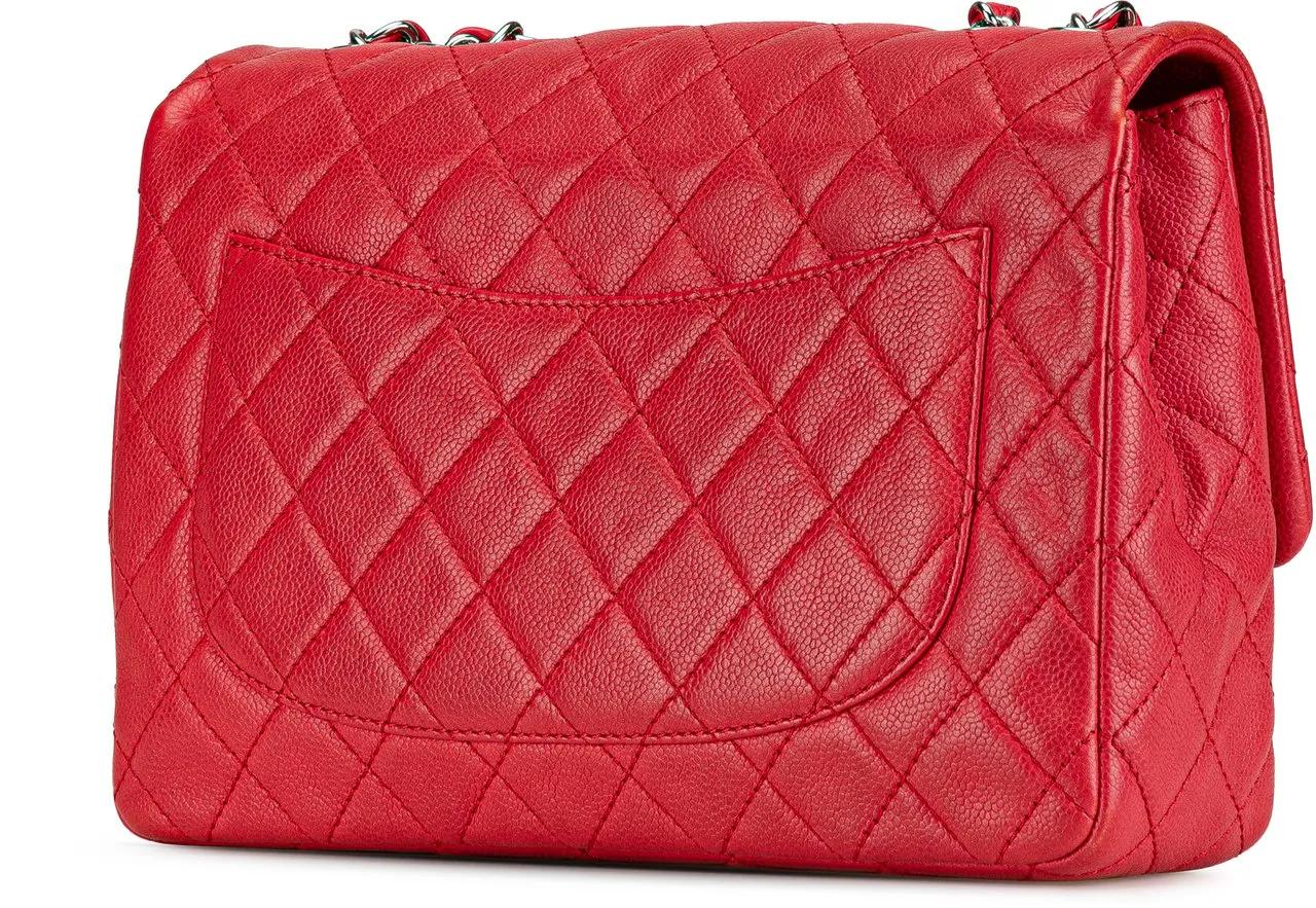 Chanel Hobo bags 2008-2009 Jumbo Classic Caviar Single Flap in rood