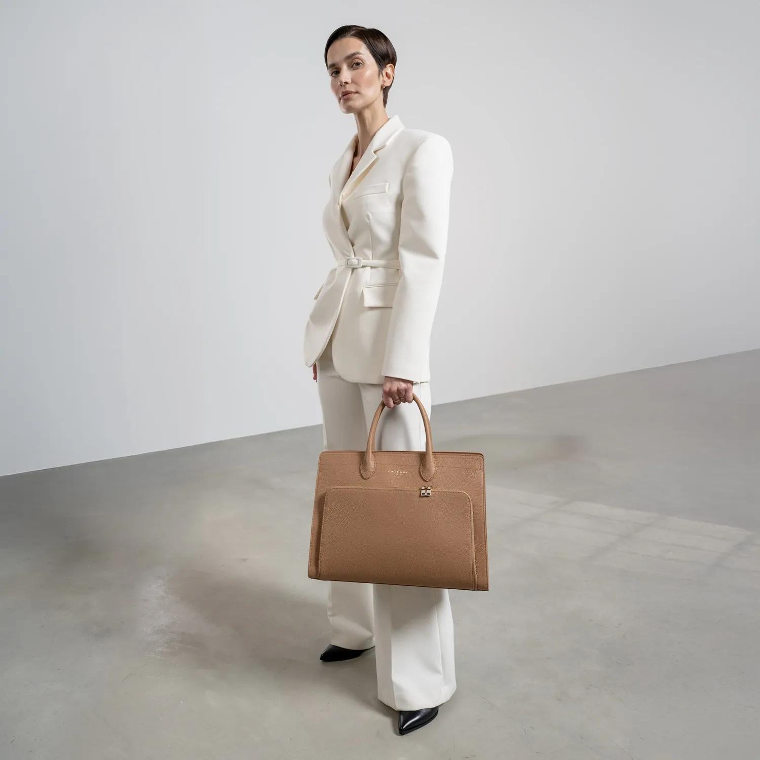 Thumbnail - Isabel Bernard Aktentaschen - Honoré Nadine camel calfskin leather handbag with - Gr. unisize - in Braun - für Damen