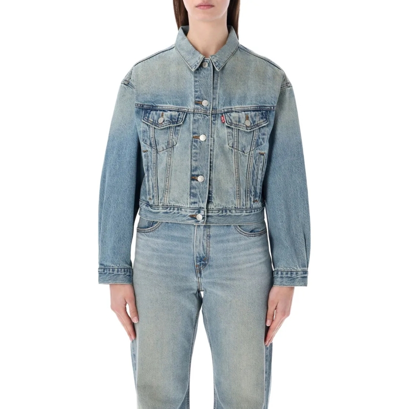 Levi's Veste en jean Cropped Denim Trucker Jacket Grey