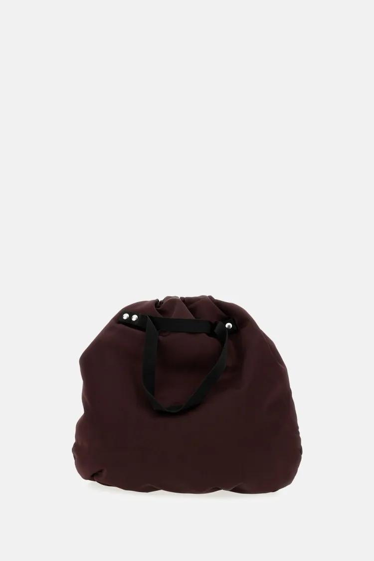 Plan C Bucket bags Burgundy Nylon Bucket Bag With Drawstring Closure in rood