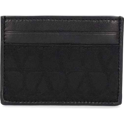 Valentino Garavani Porte-cartes Valentino Black leather Toile Iconographe card hol schwarz