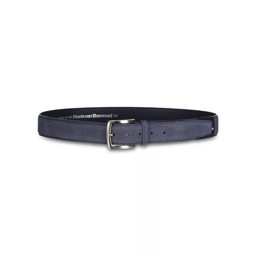 Van Bommel Leather Belt Gürtel mit besonderem Muster Dunkelblau