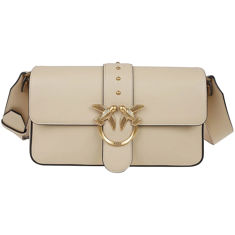 Pinko Sac à bandoulière Love One Classic Slouchy Bag Nude & Neutrals beige
