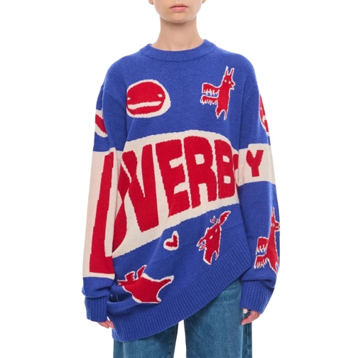 CHARLES JEFFREY LOVER BOY Pullover Topsy Turvy Loverboy Logo Jumper Blue