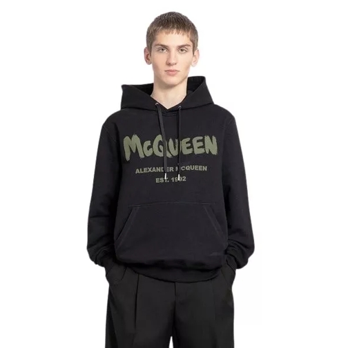 Alexander McQueen Graffiti Logo Hoodie Black