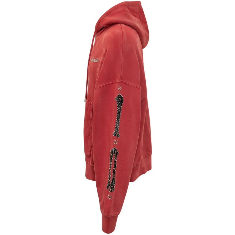 Amiri  Felpa Bones con Cappuccio e Tasche a Marsupio rot(Image 2)