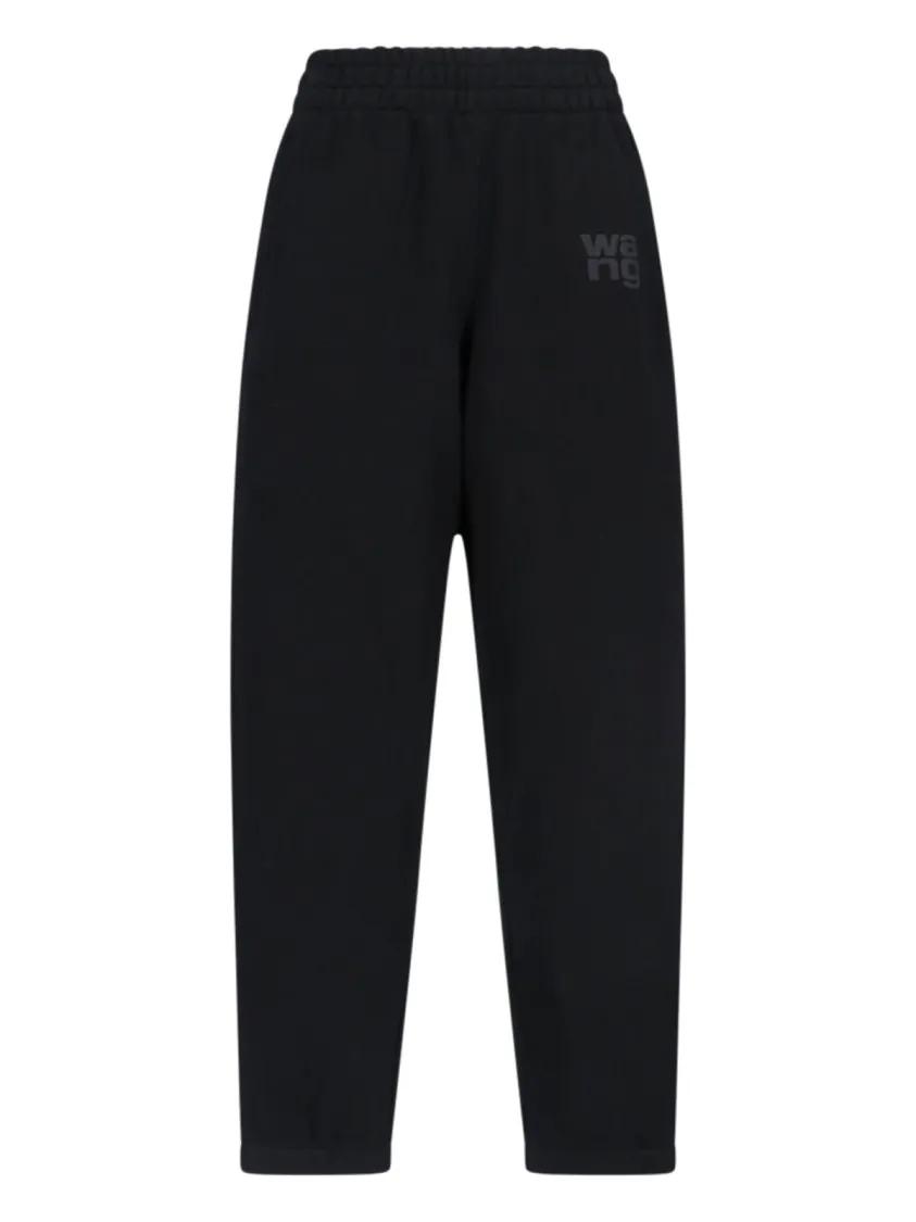 Thumbnail - Alexander Wang - Logo Track Pants – Black - Größe L - schwarz