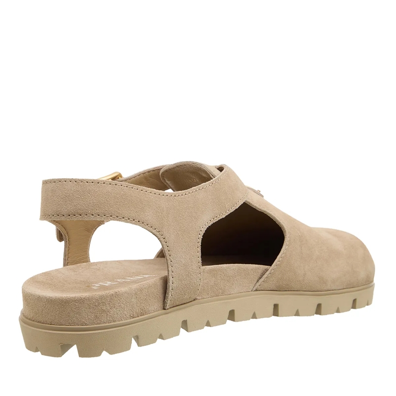 Prada Sandalen Logo Sandals Suede Ecru(Image 4)