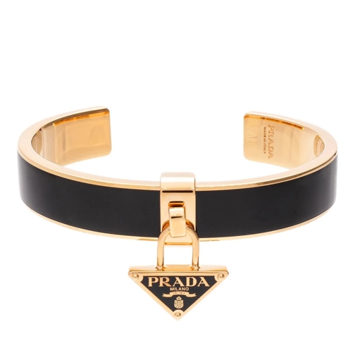 Prada Armspange Triangolo Rigido Bracelet Nero / Gold