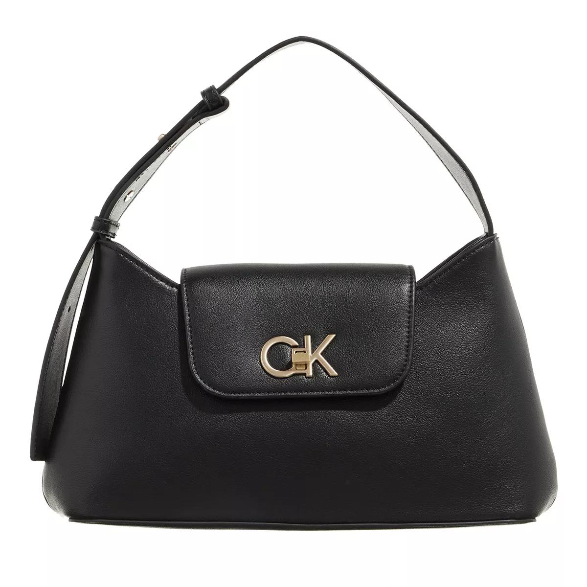 Calvin Klein Hobo Bag - Re Lock Shoulder Bag Md - Gr. unisize - in Schwarz - für Damen