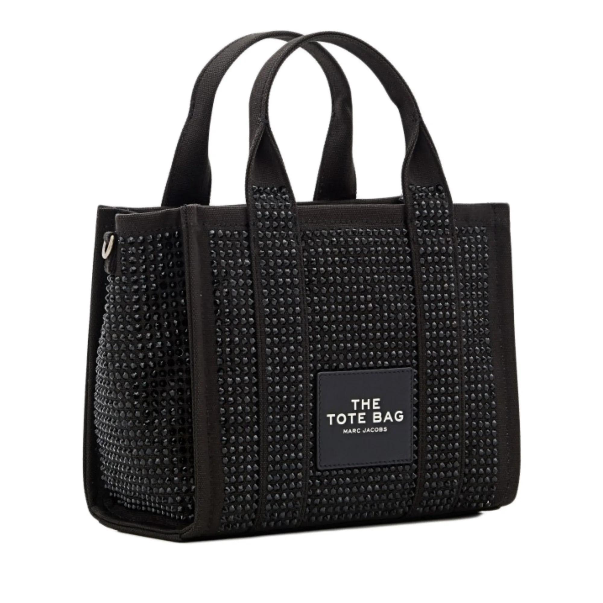 Marc jacobs black leather tote clearance