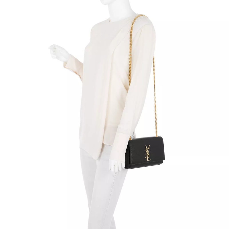 Saint Laurent Crossbody Bag Ysl New Small Kate Black Gold(Image 7)