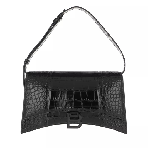 Balenciaga Hourglass satchel Bag Leather Black Axelremsväska