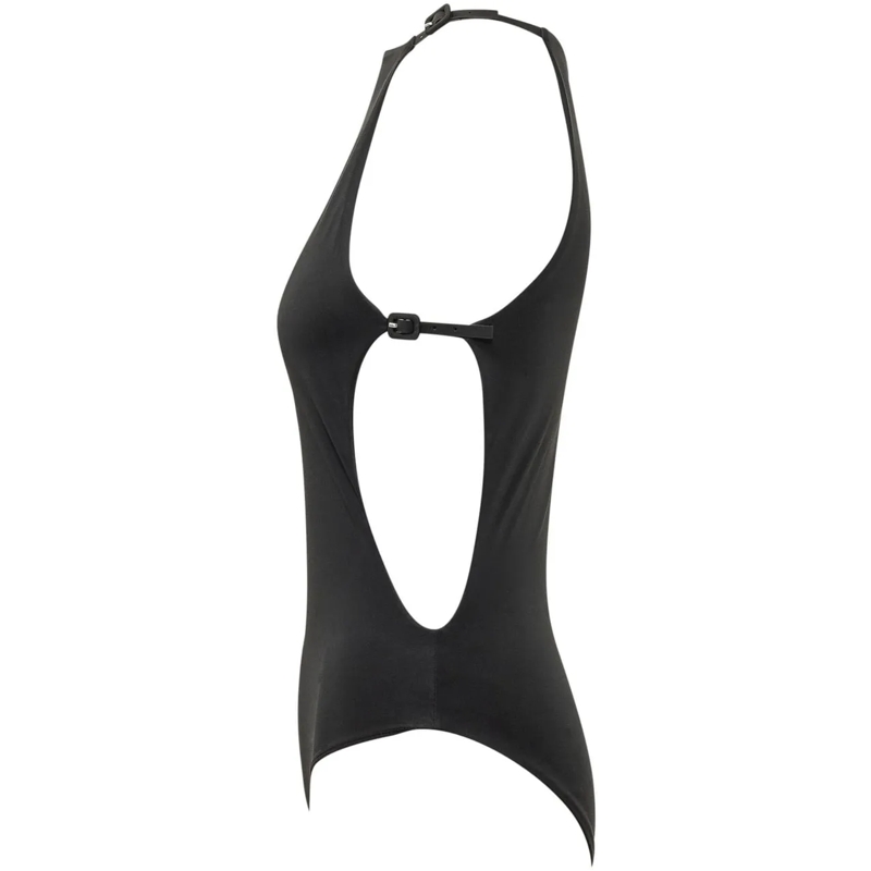 Courrèges  Costume Intero Cut Out con Logo schwarz(Image 3)