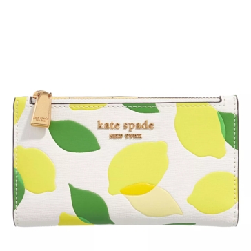 Kate Spade Morgan Lemon Toss Embossed Slim Bifold Wallet, Parchment