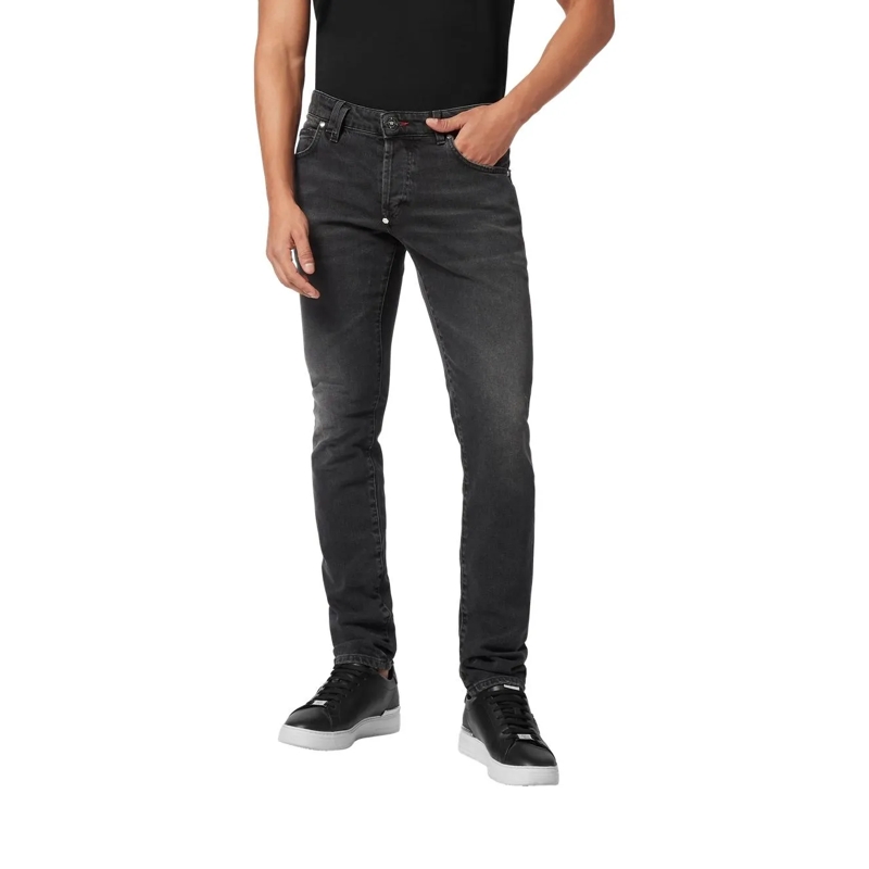 Philipp Plein Jeans mit geradem Bein Supergerader Schnitt Monogram schwarz(Image 2)
