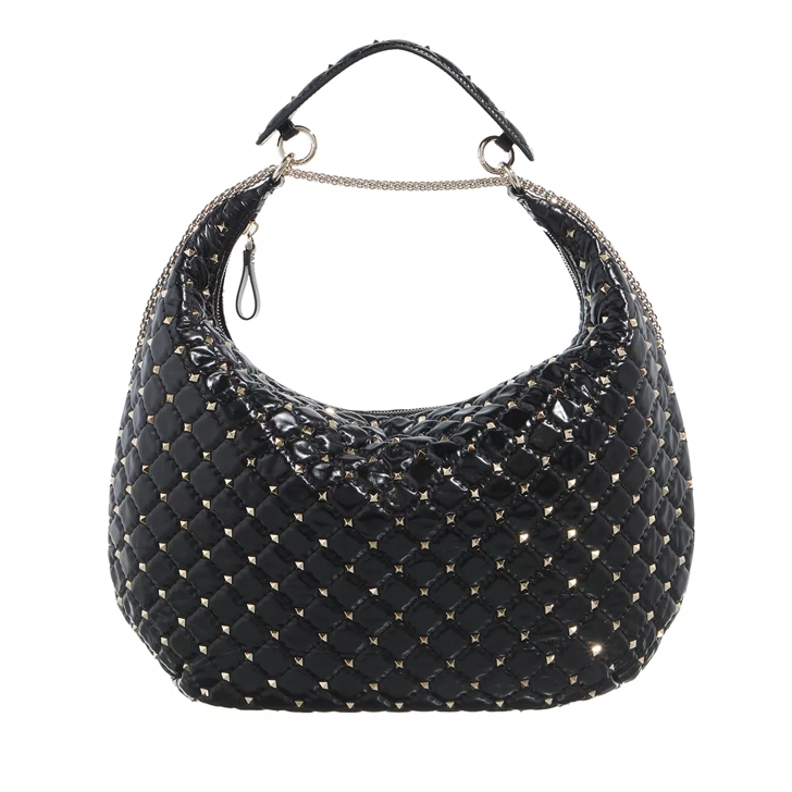 Valentino Garavani Rockstud Spike Hobo Bag Black Hobo Bag