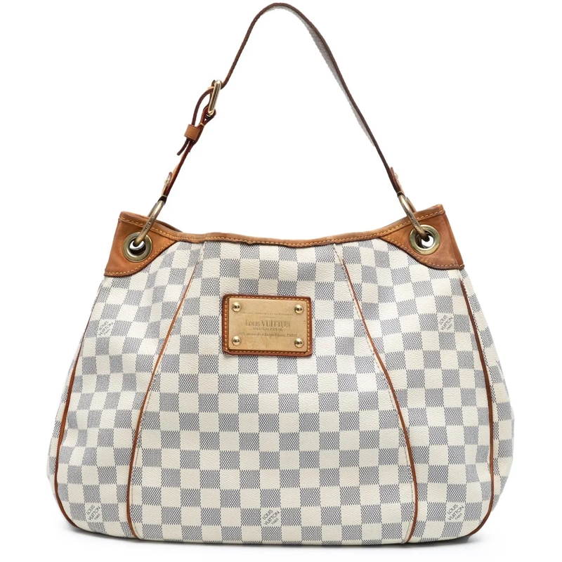 Louis Vuitton Schultertasche Damier Azur Galliera PM weiß