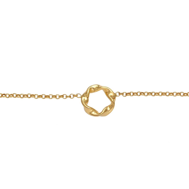 Elli Choker Halskette Choker Erbskette Kreis Design Twisted 37 gold(Image 2)