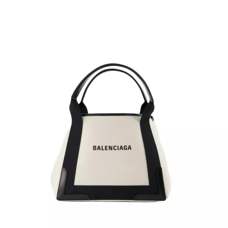 Balenciaga Totes - Navy Cabas S Bag - Natural/ Black - Canva - Gr. unisize - in Schwarz - für Damen