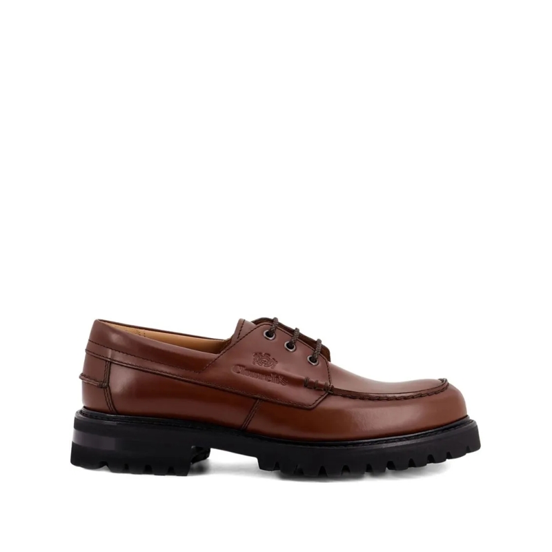 Church's Schnürschuhe Burnt Brown Smooth Leather Boat Loafers Black