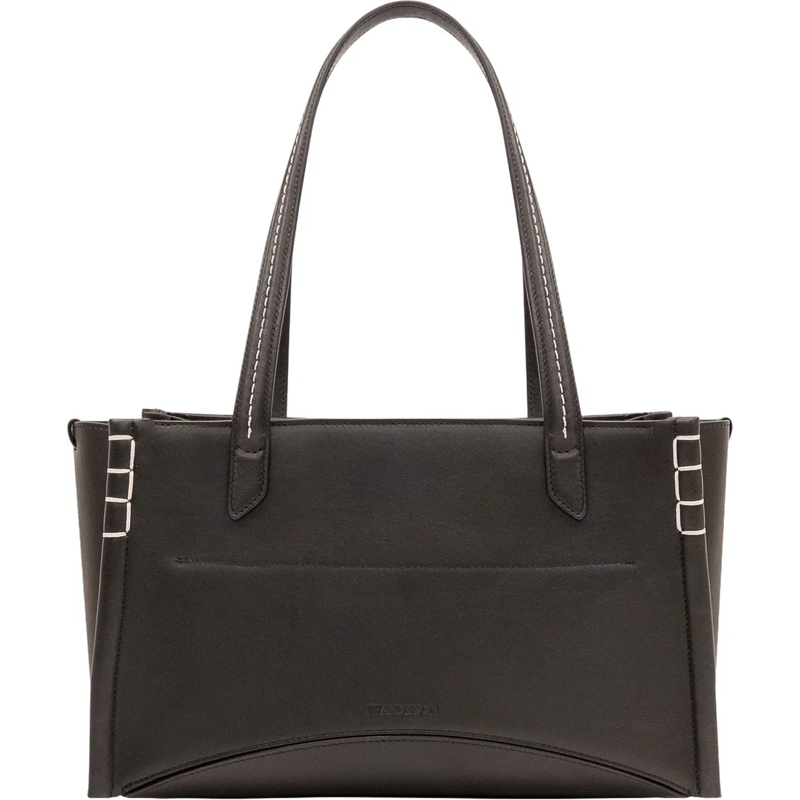 J.W.Anderson Shopper Borsa Elongated Loafer Cabas con Impunture a Contr schwarz