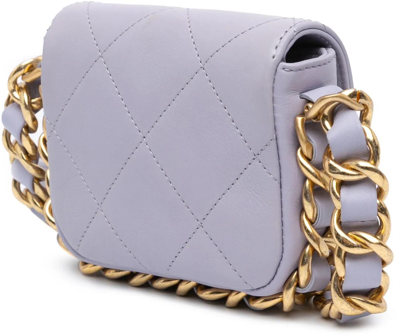 Chanel Hobo bags 2021-2024 Mini Quilted Calfskin Framing Chain Flap in oranje