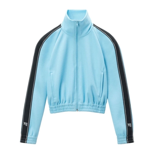 Alexander Wang Logo-Tape Cropped Track Jacket Blue Overgangsjas