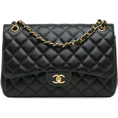 Chanel Sac à bandoulière 2011 Jumbo Classic Lambskin Double Flap schwarz