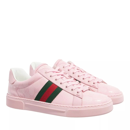 Gucci Ace Sneaker With Web Pink låg sneaker