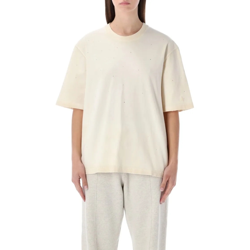 Golden Goose T-shirt Crystal Embellished Cotton T-Shirt White