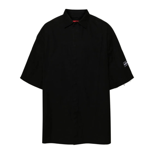 032c Shirts Black Cotton Classic Collar Shirt Black