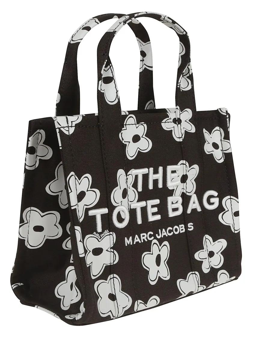 Marc Jacobs Shoppers & Totes Compact Floral Print Tote With Silk-Screened Logo in zwart