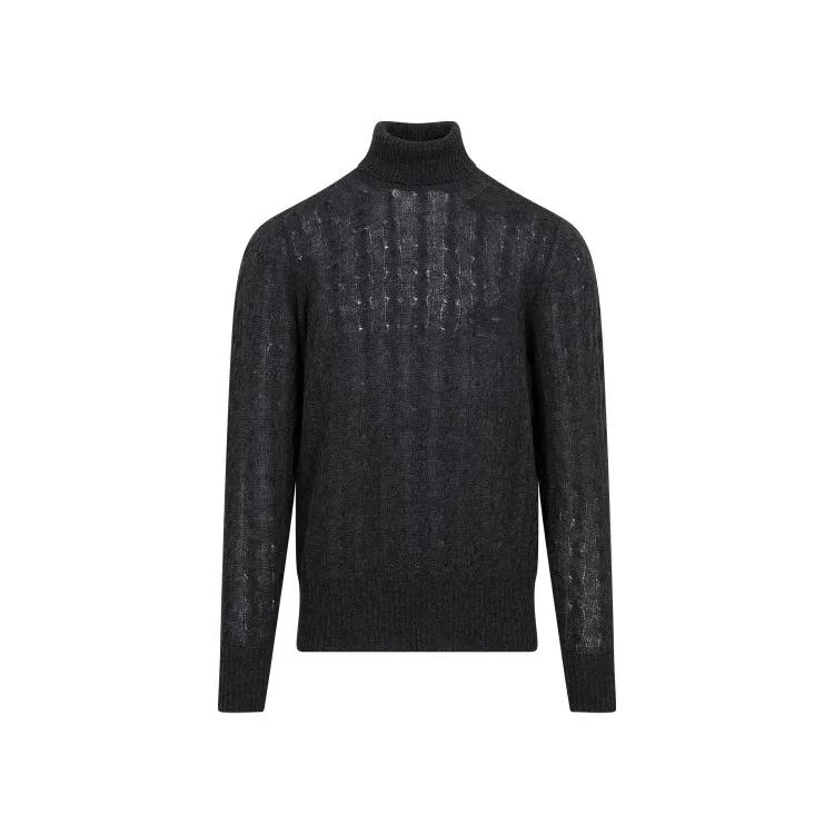 Etro - Blue Cashmere Turtleneck Sweater - Größe M - blau